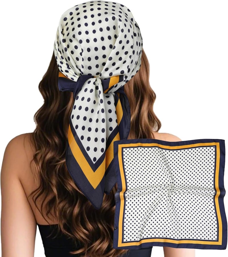 Sumolux Head Hair Scarf for Women Like Satin Silk Scarf Bandana Hair Wrapping Night Large Square Scarves 27.5" - Image 1